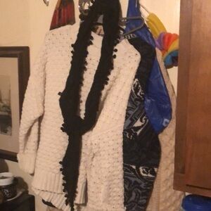 Zazou Pom Pom Ball Fringe Scarf/Shawl 936 $12 or 🎉